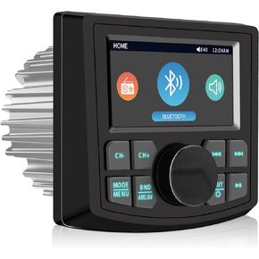 Waterproof Marine Radio Stereo for Boat: Bluetooth Marine Digital Media MP5 Player with 3 Inch LCD Display AM FM AUX USB EQ Subwoofer
