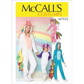 McCall's Women's and Girl's Onesie Unicorn Costume, Sizes S-XL Sewing Pattern