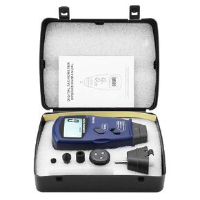 Digital Tachometer, 2.5 to 99999 RPM Gauge Meter Contact Non Contact Tachometer with Reflective Tape, Professional Motor Speed Gauge Tester Meter, 96 Groups Data Logging, Data Hold