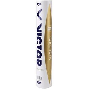 VICTOR Gold No.5 Feather Badminton Shuttlecock (Speed 77), 12-Pack