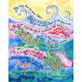 Sea Turtles 8x10 - Catholic Confirmation Gift with St Teresa of Avila Prayer