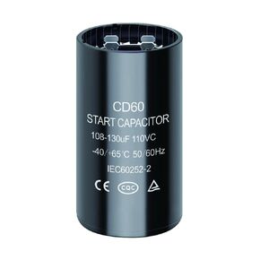 161-193 uf/MFD 110-125 VAC Round Start Capacitor ±20% 50/60 Hz CD60 Round Motor Well Pump Start Capacitor (161-193 uf/MFD)