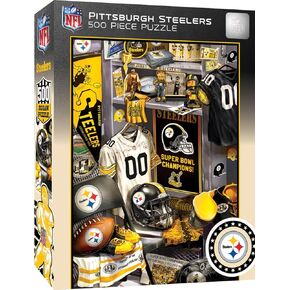 MasterPieces Game Day 500 Piece Jigsaw Puzzle for Adults - NFL Pittsburgh Steelers Locker Room - 15"x21"