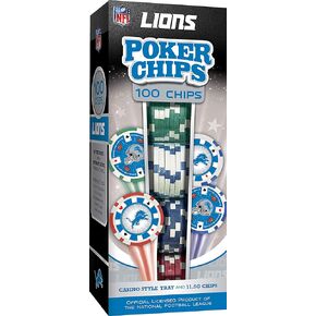 MasterPieces Casino - NFL Detroit Lions - 100 Piece Poker Chip Set with Tray