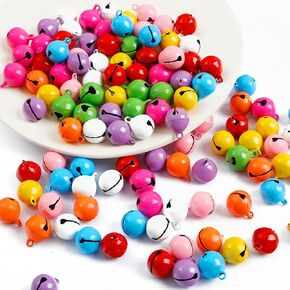 100 Pieces Craft Jingle Bells Colorful Charm Pendant Bead Bells for Pet Collar Jewelry Making Christmas Home Décor Wreath Garland Ornaments(Multi, 1/2inch)