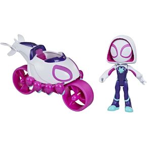 Spidey and His Amazing Friends Marvel Ghost-Spider Action Figure and Copter-Cycle Vehicle, for Kids Ages 3 and Up
