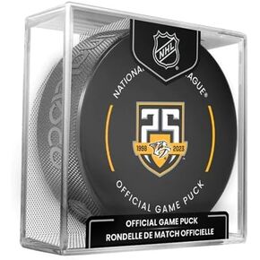 Predators Official Game Hockey Puck with Holder