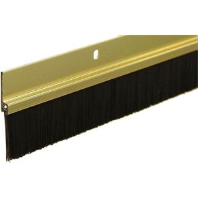 Brush Sweep Door Sweep with Black 1 1/2" Brush (3 FT, Clear Anodized)