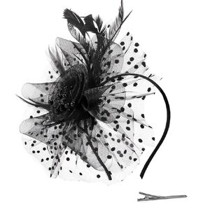 Fascinators Hats for Women Tea Party Hats Cocktail Flower Mesh Ribbons Feathers Hair Clip Derby Hat for Wedding