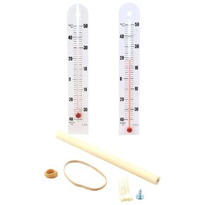 EISCO 15PK Sling Psychrometer Classroom Kit - Includes Dry Bulb & Wet Bulb Thermometers, Handle, Cloth Sleeve, Screw, Rubber Bands, Psychrometric Chart - Determine Relative Humidity & Dew Point