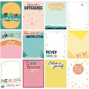 12 Pieces Empowering Sticky Note Pads 3" x 4" Motivational Educator Sticky Notes Inspirational Self Stick Note Pad Funny Sticky Notepad Appreciation Gifts for Teacher Office Student (Stylish)