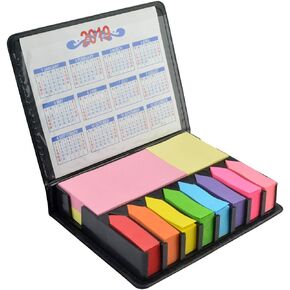 2000 Pieces Page Markers Tabs Page Flags Sticky Index Tabs Arrow Flag Tabs, Fluorescent Color Note Tabs Colored Page Markers Labels Sticky Notes Writable File Tabs Flags with PU Box, 11 Colors 3 Sizes