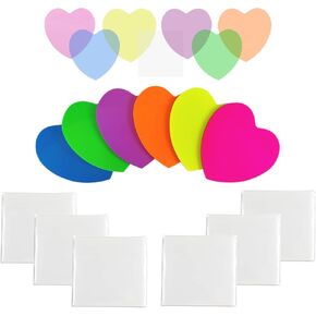 600 Sheets Transparent Sticky Notes pad, 12 Pads Colorful Clear Sticky Notes for annotating Books, Waterproof See Through Translucent Sticky Notes memo (Multicolored Colors, 3x3 inch)