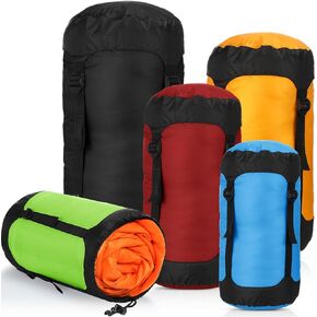 5 Pcs Compression Sacks for Backpacking 5L/10L/15L/20L/35L Camping Sleeping Bag Stuff Sack Water Resistant Sleeping Bag Storage Sack for Space Saving Hiking Gear in Saudi Arabia