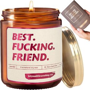 Birthday Gifts For Women | Lavender Vanilla Scented Candle For Best Friends | Friendship Gifts For Him or Her | Best Friend Gift for Celebrating Her Birthday, Anniversary, Mothers Day, or Just Because