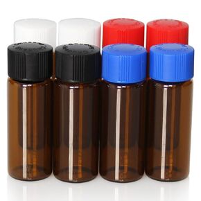 40 Pcs 20ml Glass Vials with Screw Caps, 4 Colors Caps, Clear Glass Vials, Leak-Proof Glass Bottle