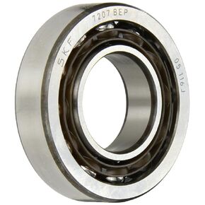 SKF 7205 BEP Light Series Angular Contact Ball Bearing, ABEC 1 Precision, 40° Contact Angle, Maximum Capacity, Open, Polyamide/Nylon Cage, Normal Clearance, 25mm Bore, 52mm OD, 15mm Width