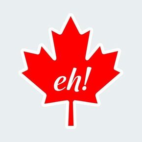 Canadian Maple Leaf Eh! Sticker Decal Self Adhesive Travel Canada eh Funny 4.07" Wide