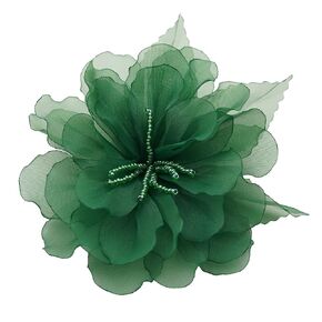 10.5cm SPECIAL Leaf Shape Petal CHIFFON Flower Brooch Pin By NhanDo Handmade – Floral Brooch Pin, Handmade Gift Ideas, Gift for her, Gift For Mom, Bridesmaid gift, valentines day gifts (Cream White)