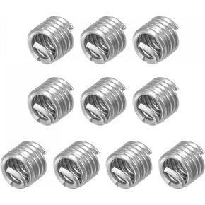 uxcell Wire Thread Inserts 10-24 UNC 1.5D 304 Stainless Steel Helical Type Coiled Wire Screw Repair Threaded Sleeve Steel Sheath 10pcs