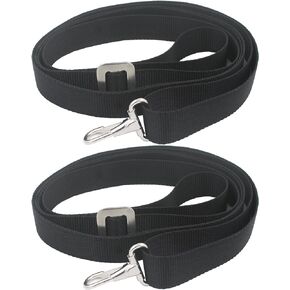 YYST Adjustable 10"- 96" Bimini Boat Top Strap with Loops and Stainless Steel Single Snap Hook Marine Bimini Awning Webbing Strap 2/PK