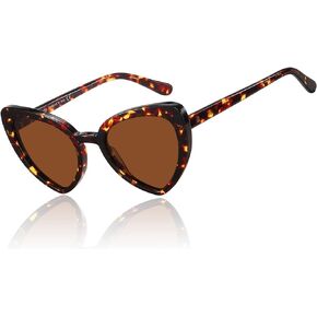 DUCO Trendy Heart Polarized Sunglasses for Women Narrow 1206