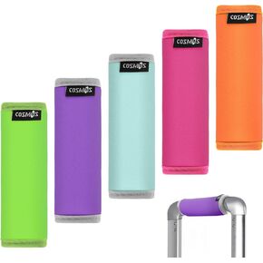 Cosmos 5 Pcs Luggage Handle Wraps Soft Neoprene Grip Handle Cover Detachable Luggage Identifier for Luggage Suitcase Travel Bag Trolley Case Travel Accessories (5 Colors)