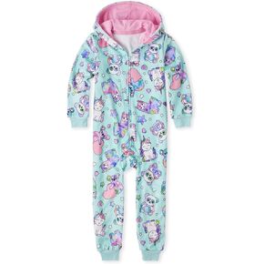 The Children's Place boys Fleece Zip Up Onesie Pajama