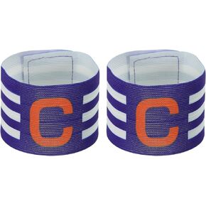 PATIKIL 12.2x2.5 Soccer Captain C Armband, 2 Pack Nylon Unisex Elastic Arm Badge Adjustable for Youth Adult Team Training, Blue in Kuwait