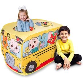 Cocomelon Musical Yellow School Bus Pop Up Tent, Foldable, Imaginative Play, 3+