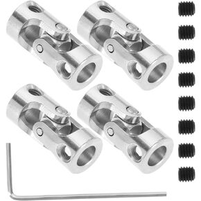 ECSiNG 4Pcs 3mm to 3mm Metal Shaft Coupling Universal Joint Shaft Coupling Flexible Coupling Connector Accessories for Model Car Ships Robots