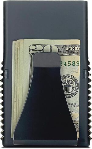 2.0 - For Men & Women - Black Satin Tactical Grip with Money Clip - Front Pocket Credit Card Holder in Saudi Arabia