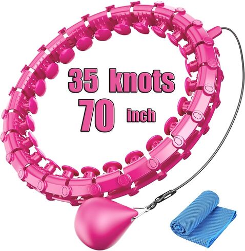 Dumoyi 35 Knots Plus Size Weighted Smart Fitness Hoop for Adults Weight Loss, Infinity Hoola Hoop, 2 in 1 Adomen Fitness Massage Workout Equipment in Kuwait