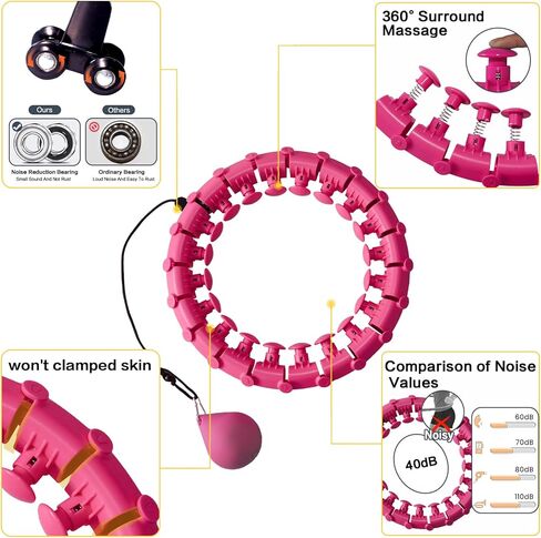 Dumoyi 35 Knots Plus Size Weighted Smart Fitness Hoop for Adults Weight Loss, Infinity Hoola Hoop, 2 in 1 Adomen Fitness Massage Workout Equipment in Kuwait