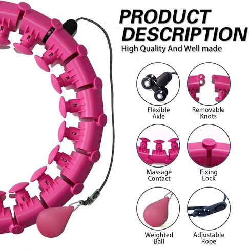 Dumoyi 35 Knots Plus Size Weighted Smart Fitness Hoop for Adults Weight Loss, Infinity Hoola Hoop, 2 in 1 Adomen Fitness Massage Workout Equipment in Kuwait