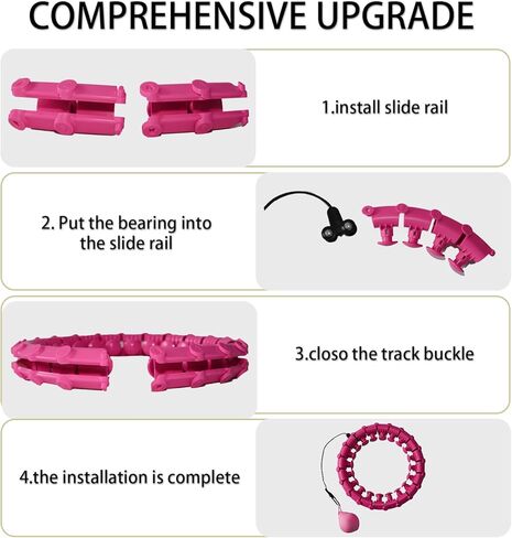 Dumoyi 35 Knots Plus Size Weighted Smart Fitness Hoop for Adults Weight Loss, Infinity Hoola Hoop, 2 in 1 Adomen Fitness Massage Workout Equipment in Kuwait