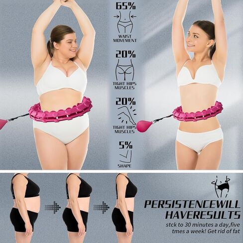 Dumoyi 35 Knots Plus Size Weighted Smart Fitness Hoop for Adults Weight Loss, Infinity Hoola Hoop, 2 in 1 Adomen Fitness Massage Workout Equipment in Kuwait