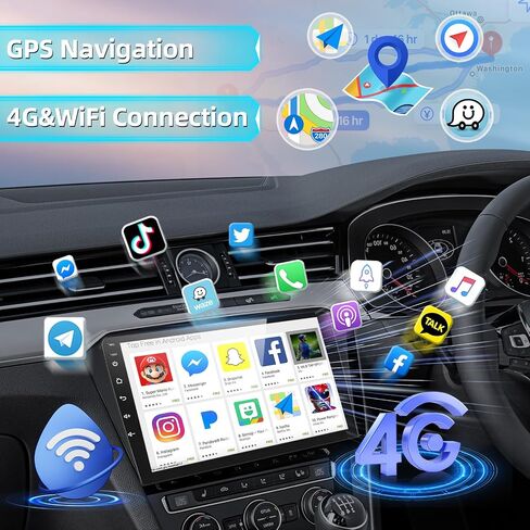 Podofo [2+32G] 8-core Car Stereo Radio for Ford Edge 2015 with Wireless Apple CarPlay & Android Auto 9" Touch Screen Bluetooth Audio with GPS Navigation Mirror Link WiFi FM AM RDS Backup Camera in Saudi Arabia