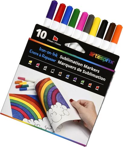 Iron-on-Ink Markers for Sublimation Printing & Drawing, Basic Color Fine Tip, 10 Color Set in Saudi Arabia