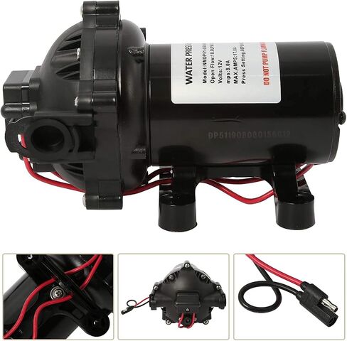 12 فولت مضخة الحجاب الحاجز للمياه العذبة 18.9 غاز البترول المسال/دقيقة 5.0 GPG 60 PSI مضخة الحجاب الحاجز لقارب Carava RV البحرية in Saudi Arabia