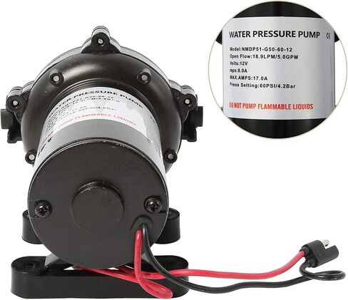 12 فولت مضخة الحجاب الحاجز للمياه العذبة 18.9 غاز البترول المسال/دقيقة 5.0 GPG 60 PSI مضخة الحجاب الحاجز لقارب Carava RV البحرية in Saudi Arabia