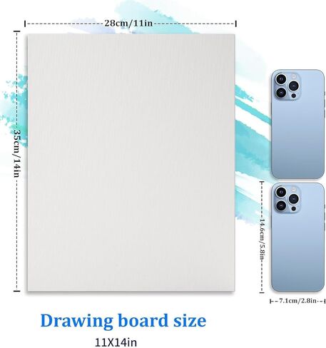 4 عبوات من لوحات القماش مقاس 11 × 14 بوصة للرسم، لوحات قماشية فارغة للرسم، ثلاثية معدة للدهانات الزيتية والأكريليك، لوحات قماش قطنية 100% للدهانات المائية الزيتية الأكريليكية، سمك 3 مم in Kuwait