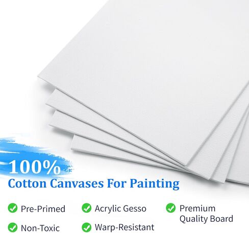 4 عبوات من لوحات القماش مقاس 11 × 14 بوصة للرسم، لوحات قماشية فارغة للرسم، ثلاثية معدة للدهانات الزيتية والأكريليك، لوحات قماش قطنية 100% للدهانات المائية الزيتية الأكريليكية، سمك 3 مم in Kuwait