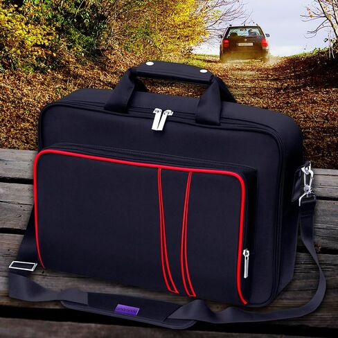 Gaming Console Carrying Case,Compatible with PS5,Slim,PS4 or Xbox One,Xbox One S,Xbox One X.Travel Carrying Bag for Game Controller and Gaming Accessories (Purple-black) in Saudi Arabia