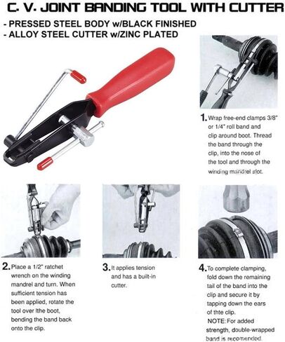 2pcs Auto Cv Joint Boot Clamps Pliers Car Banding Tools Kit Set SF0231 in Kuwait