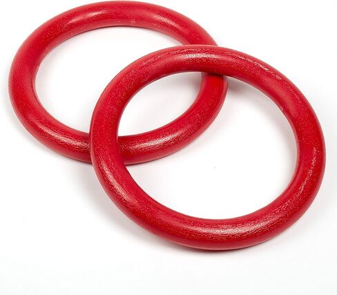 Ninja Warrior Rings - Set of 2 Large Red, Traverse Gymnastics Climbing, with use on Obstacle Courses and Slack Lines, Outdoor Playground Equipment Accessories, Training in Kuwait