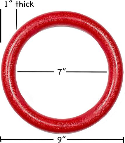 Ninja Warrior Rings - Set of 2 Large Red, Traverse Gymnastics Climbing, with use on Obstacle Courses and Slack Lines, Outdoor Playground Equipment Accessories, Training in Kuwait
