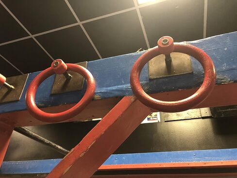 Ninja Warrior Rings - Set of 2 Large Red, Traverse Gymnastics Climbing, with use on Obstacle Courses and Slack Lines, Outdoor Playground Equipment Accessories, Training in Kuwait