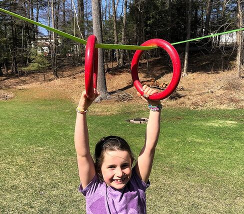 Ninja Warrior Rings - Set of 2 Large Red, Traverse Gymnastics Climbing, with use on Obstacle Courses and Slack Lines, Outdoor Playground Equipment Accessories, Training in Kuwait