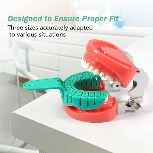 Annhua Dental Impression Tray Perforated Disposable Trays 6 PCS, Dental Impression Kit with Trays - Teeth Impression Tray Upper & Lower 3 Size - Blue in Kuwait